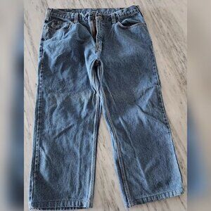 Carhartt Men's 40x30 Denim Jeans Blue Relaxed Fit Straight Leg Workwear